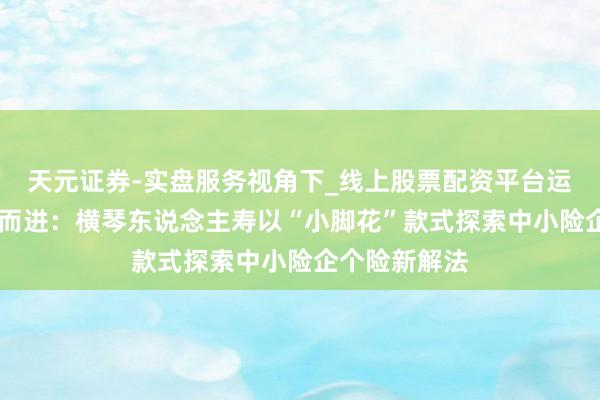 天元证券-实盘服务视角下_线上股票配资平台运作解析 知难而进：横琴东说念主寿以“小脚花”款式探索中小险企个险新解法